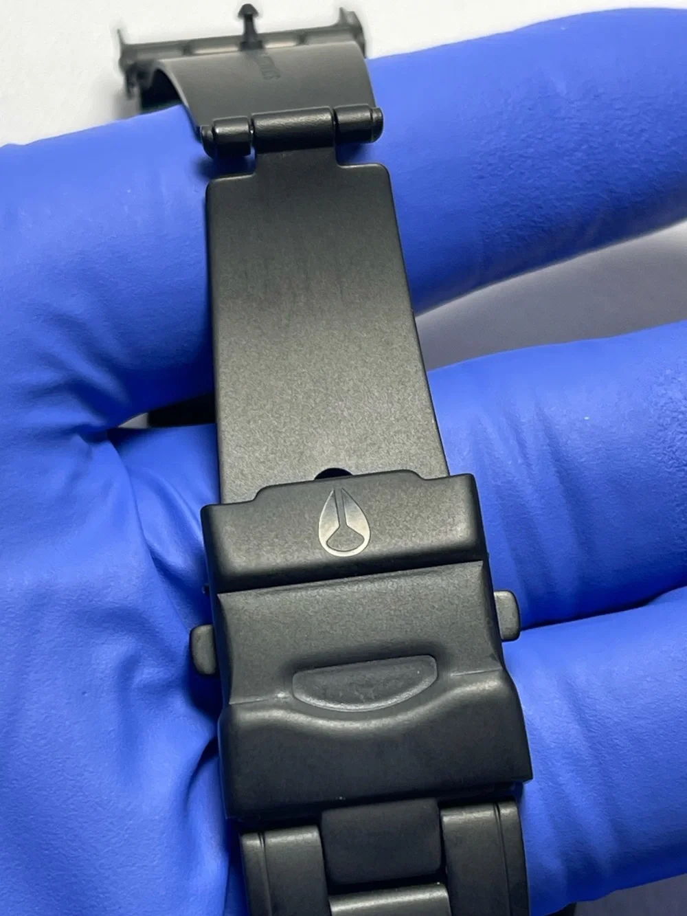 Nixon Charger Black Stainless Steel Chronograph Watch with Orange Hands